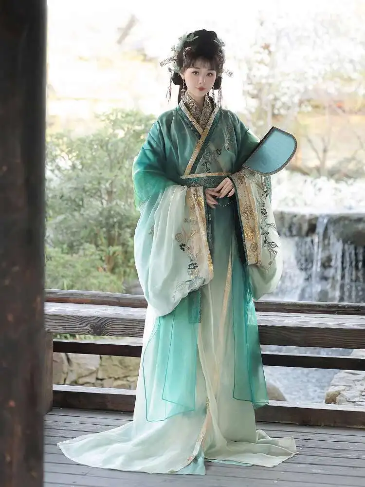 

Glimpse of Light Improved Hanfu Wei Jin Style Straight Pleated Skirt Sling Silk Shawl Set Chinese Style Han Elements Dress