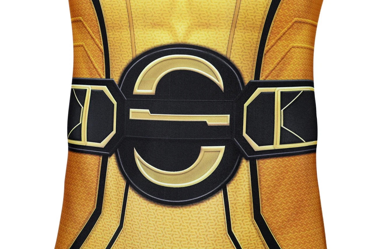 تمويه Sentry تأثيري حلي مرنة ثلاثية الأبعاد مطبوعة الأصفر Zentai دعوى هالوين رجل بذلة عباءة الزي مجموعة كاملة مخصص