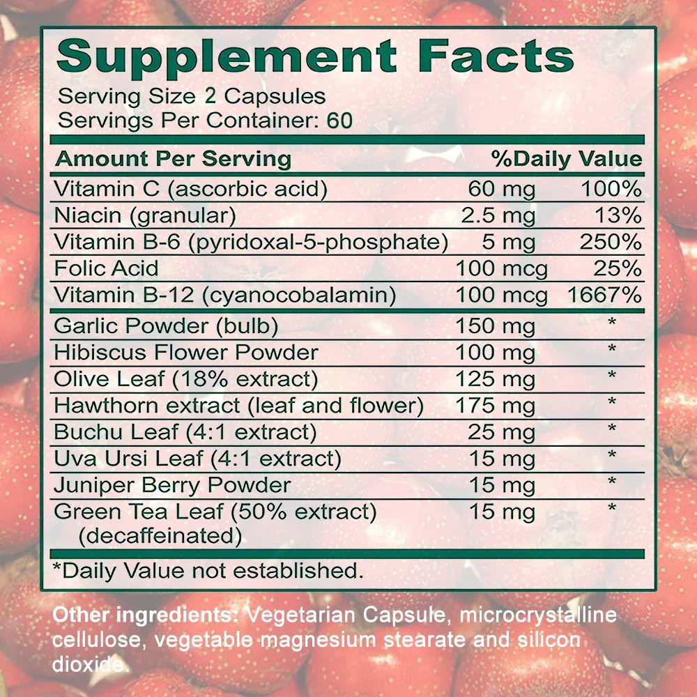 Supplément de soutien à la pression artérielle-Soja cardiovasculaire, Vitamines pour soutenir la santé cardiaque normale-Gar1995Supplément