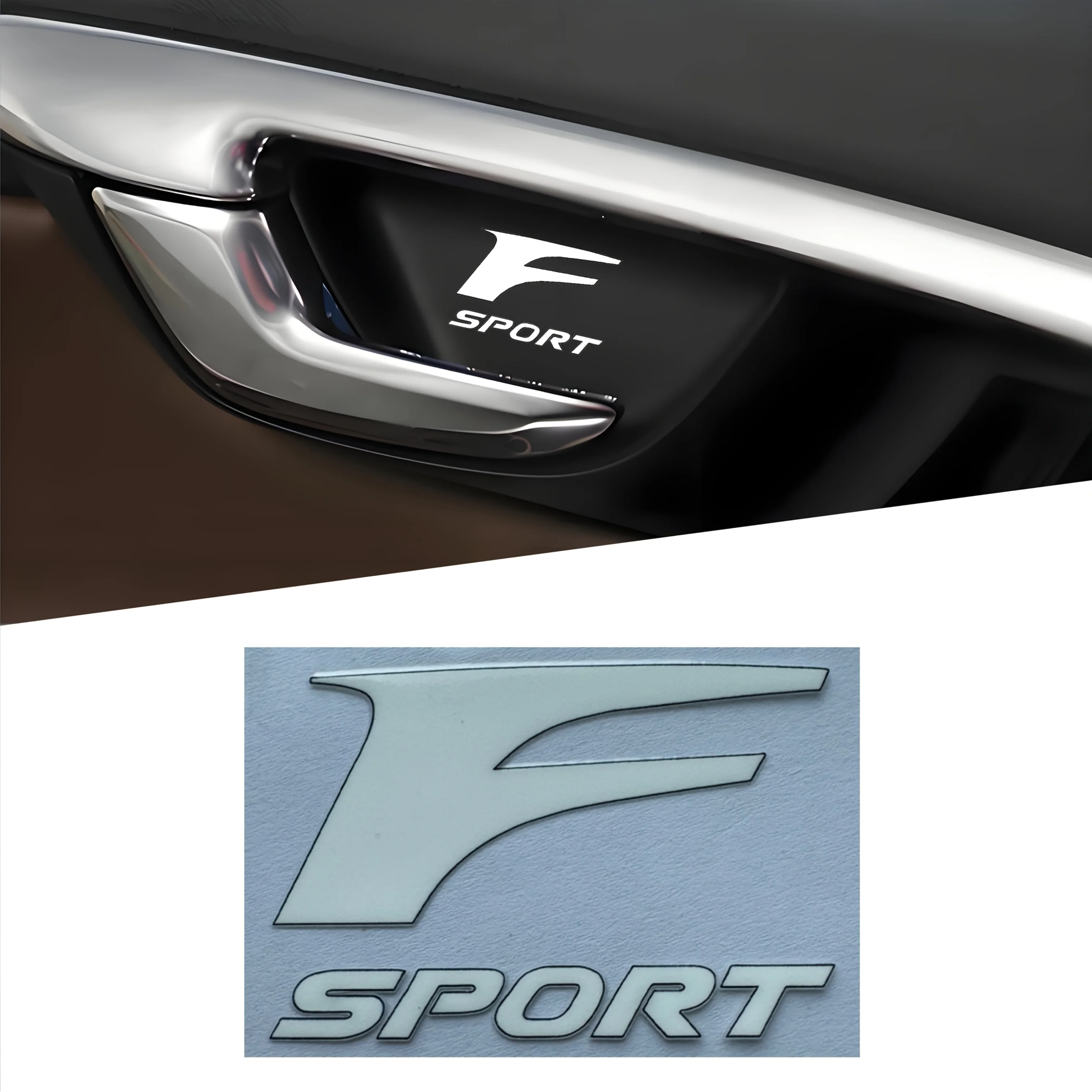 2PCS "F Sport" Logo Sticker for Car, Sporty Design Decal, Auto Exterior Personalization Accessory