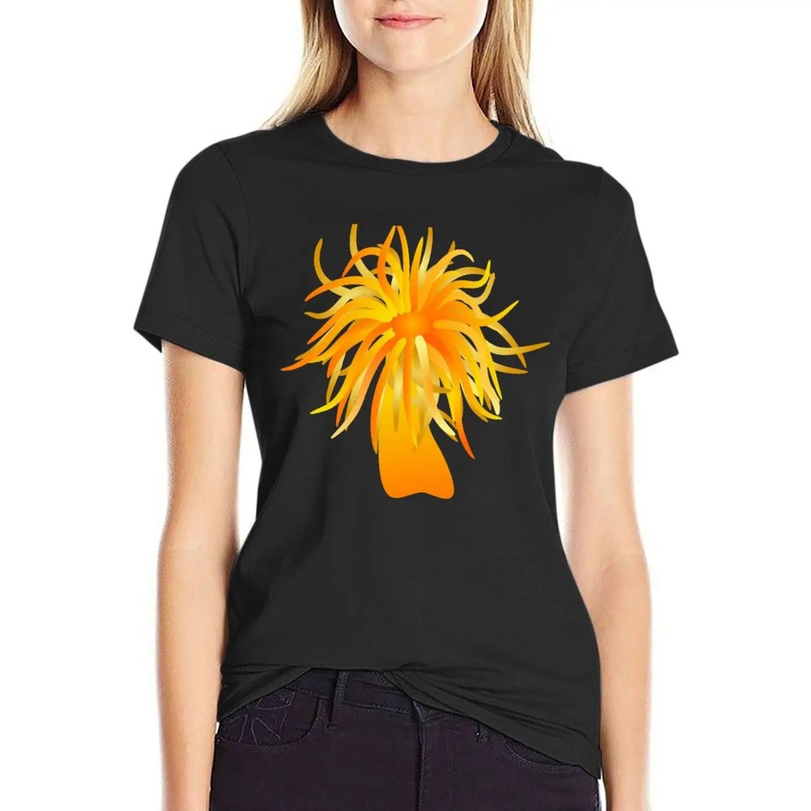 Yellow sea anemone T-Shirt tees shirts graphic tees oversized female funny t shirts for Women