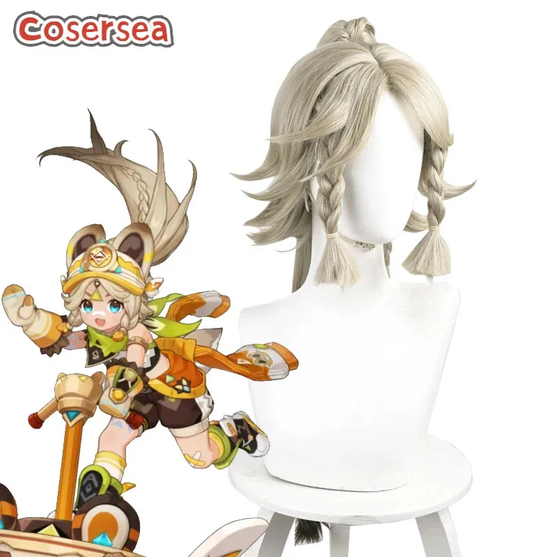 

Cosersea Качина Натлан Косплей Парики Genshin Impact Качина Натан 70 см Серый Парик с Градиентом Хвоста Синтетические Волосы Термостойкие