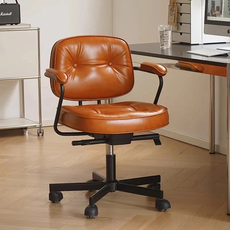 

Luxurious Leather Office Chair Sedentary Recliner Home Gaming Chair Bedroom Vanity Silla De Escritorio Office Furniture