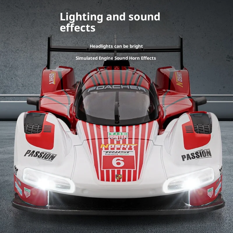 1:22 Porsche 963 aleación de simulación de carreras coche deportivo sonido y luz modelo coche extraíble para niños regalo para hombres