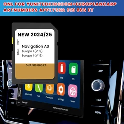 2024 GPS SD 카드, VW 내비게이션, 디스커버리 미디어, MIB2, 유럽 및 영국 전용