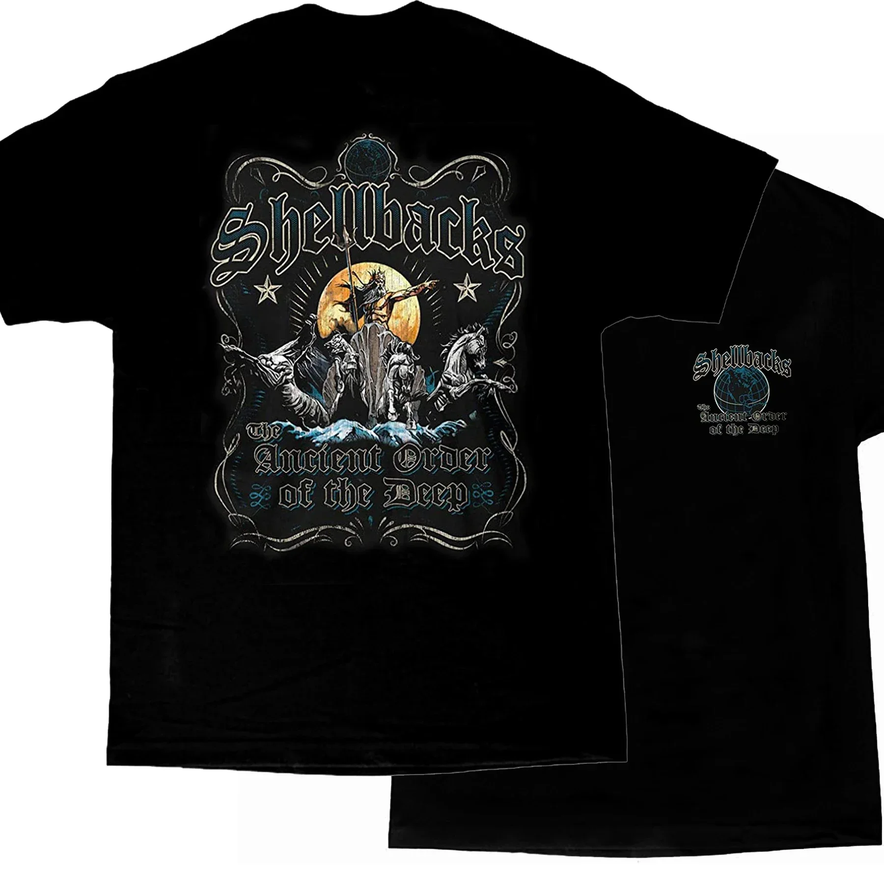 Ancient Order of The Deep. Retro Shellbacks T-Shirt 100% Cotton O-Neck Short Sleeve Summer Casual Mens T-shirt Streetwear