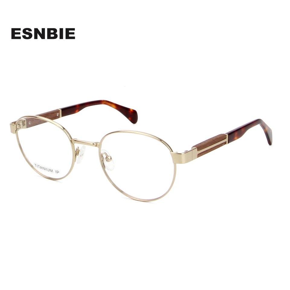 

Top Quality Lightweight Titanium Round Eyeglasses For Men Real Wood Women's Optical Prescription Eyewear Frame montura gafas