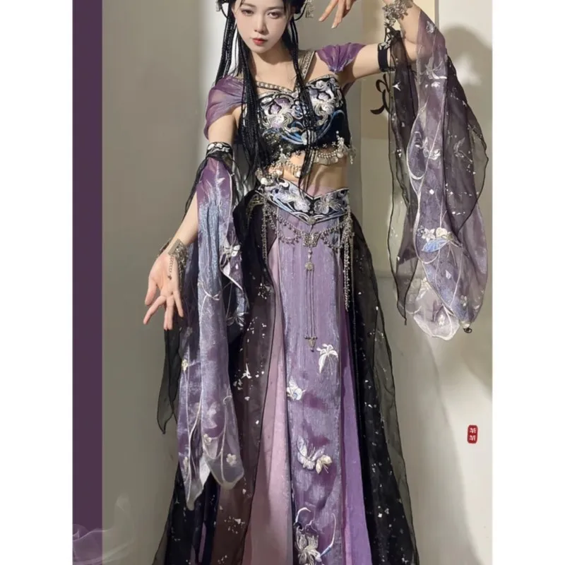 

Ethnic style exotic Western Regions charm heavy embroidery set daily ethereal clothing