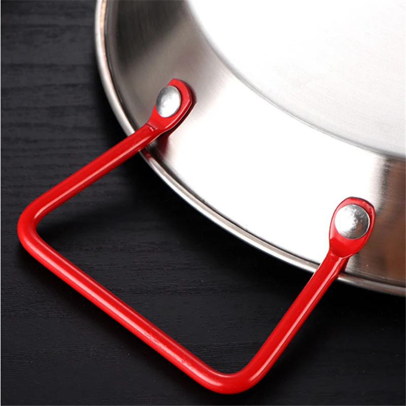 18/24/32cm Double Ear Spanish Paella Plate Stainless Steel Seafood Lobster Tray Non-Stick Frying Pans Kitchen Cooking Food Pots