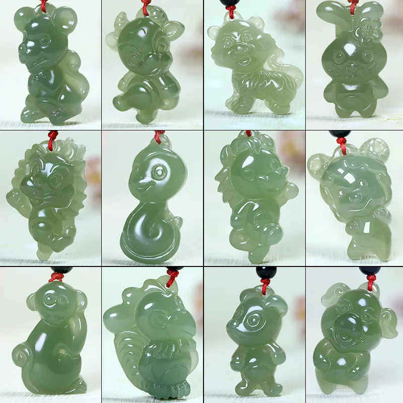 Hetian Jade Ox Pendant Necklace Animal Cartoon Zodiac Sign