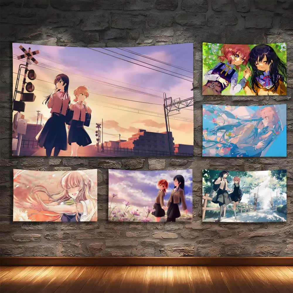 Anime B-Bloom Into You Tapestry Custom Living Bedroom Party Dormitory Interior Wall Bohemian Decoration Attached Clip