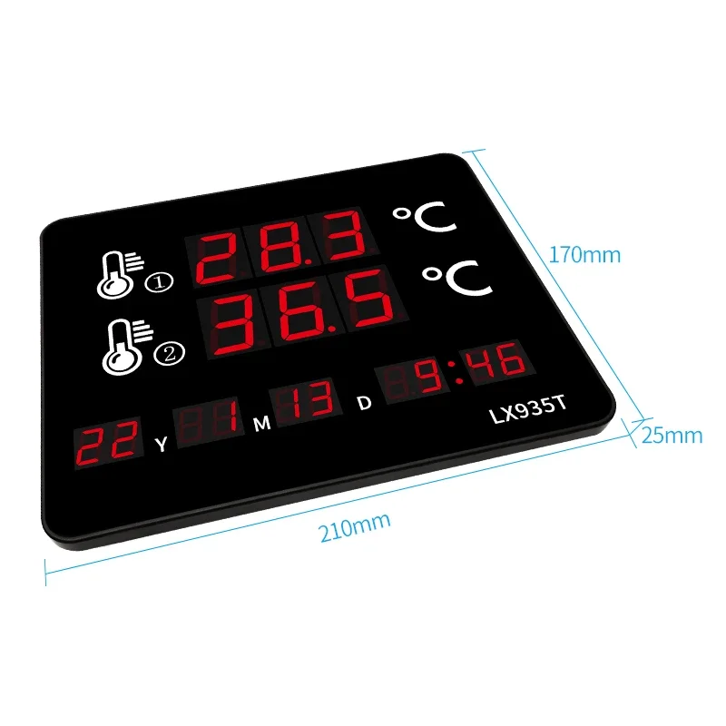 Sauna Thermometer Led Multifunctional Digital Rooms Thermometer with Waterproof Temperature Sensor Thermometer for Swimming Pool