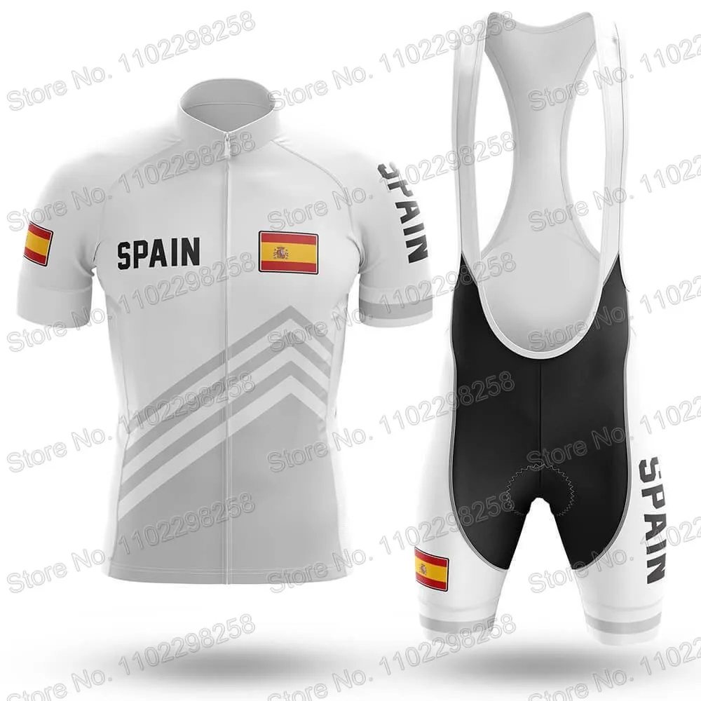 2023 Spain National Team Cycling Jersey Set Espana Flag Clothing Road Bike Shirts Suit Bicycle Bib Shorts MTB Wear Ropa