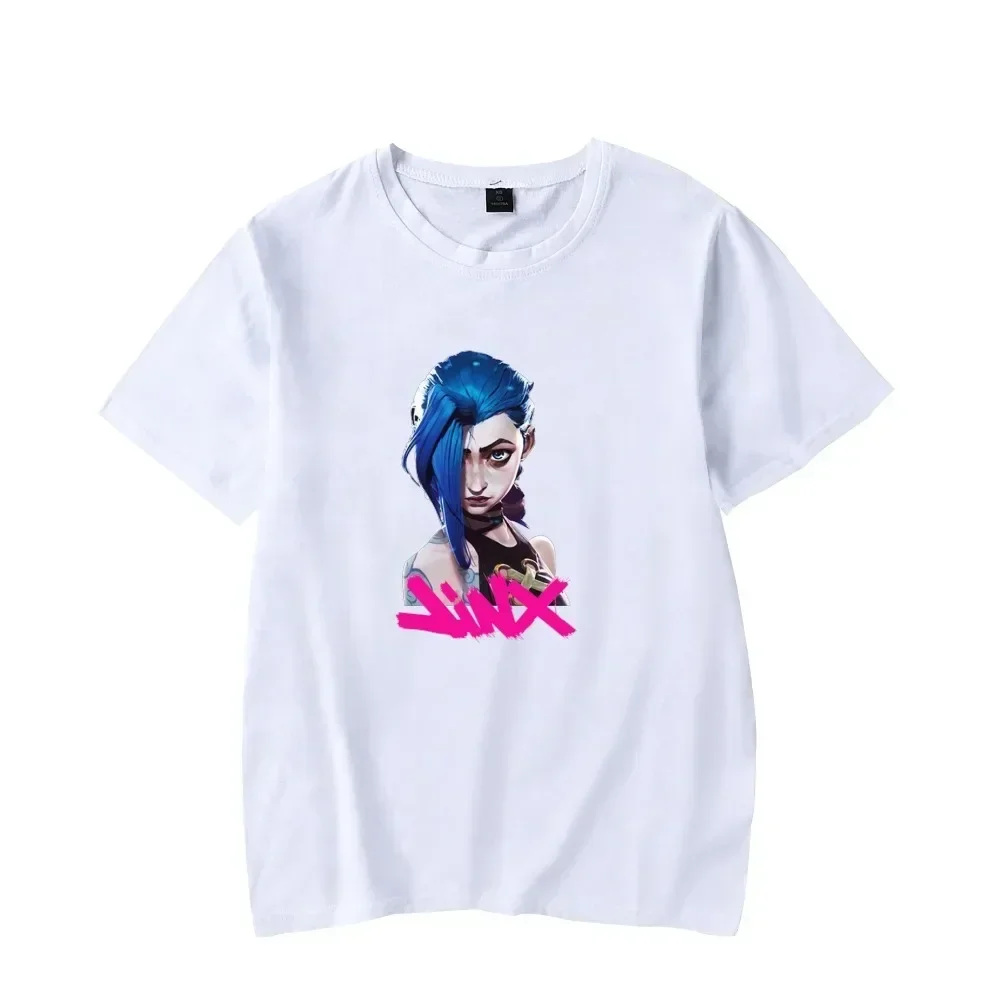 Jinx T-shirt o neck Short sleeve Summer Harajuku street clothing 90s LOL games gender-neutral clothing explosion