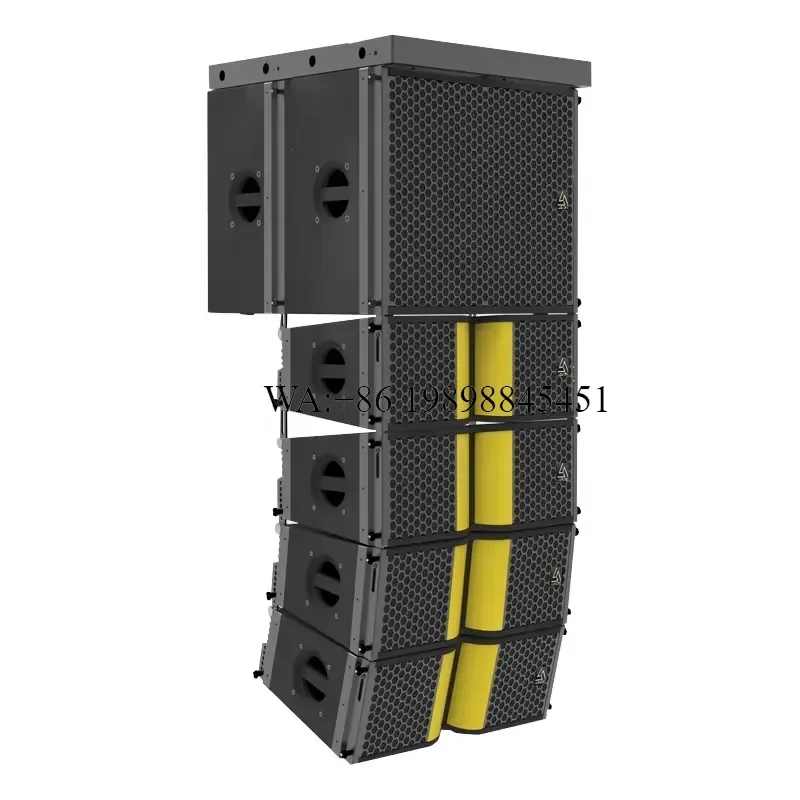 WMWMNU L-SOLUTION Proaudio Two-Way 2000W Active/Passive Line Array Speaker System V208 8-Inch Plywood Black/Yellow