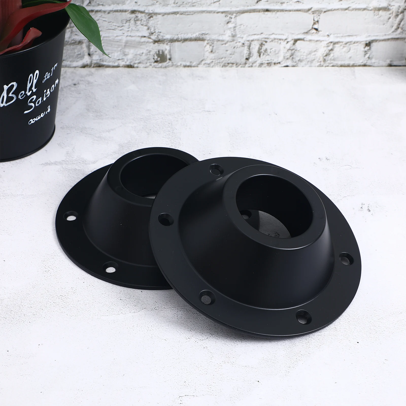 

2 Pcs Black RV Table Base Flush Mount Metal Pedestal For Floor Boat Camper Stable Sturdy Aluminum Easy Installation