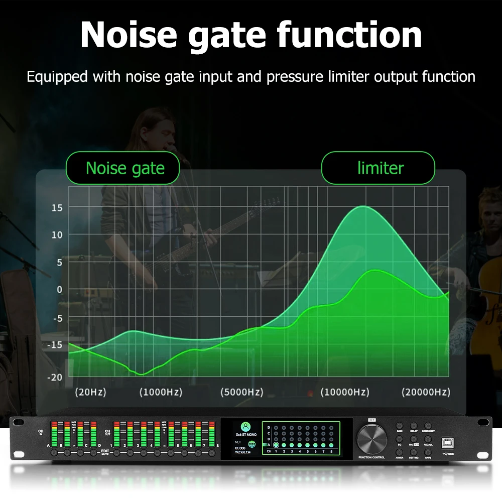 EIF-LD448 4 dans le filtre de FIR de 8 sorties pour la représentation d'étape professionnelle Processeur audio multifonctionnel de Hall Digital DSP