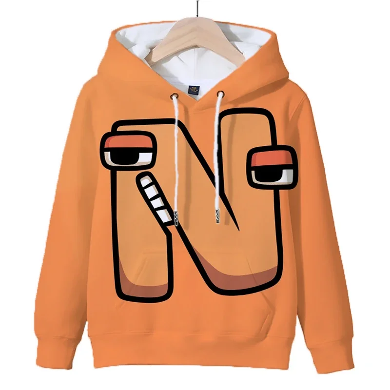 Hoodies infantis em desenho animado em 3D, pulôver casual, moletom infantil, tops, alfabeto, tradição, casacos, moda, meninos, meninas, outono