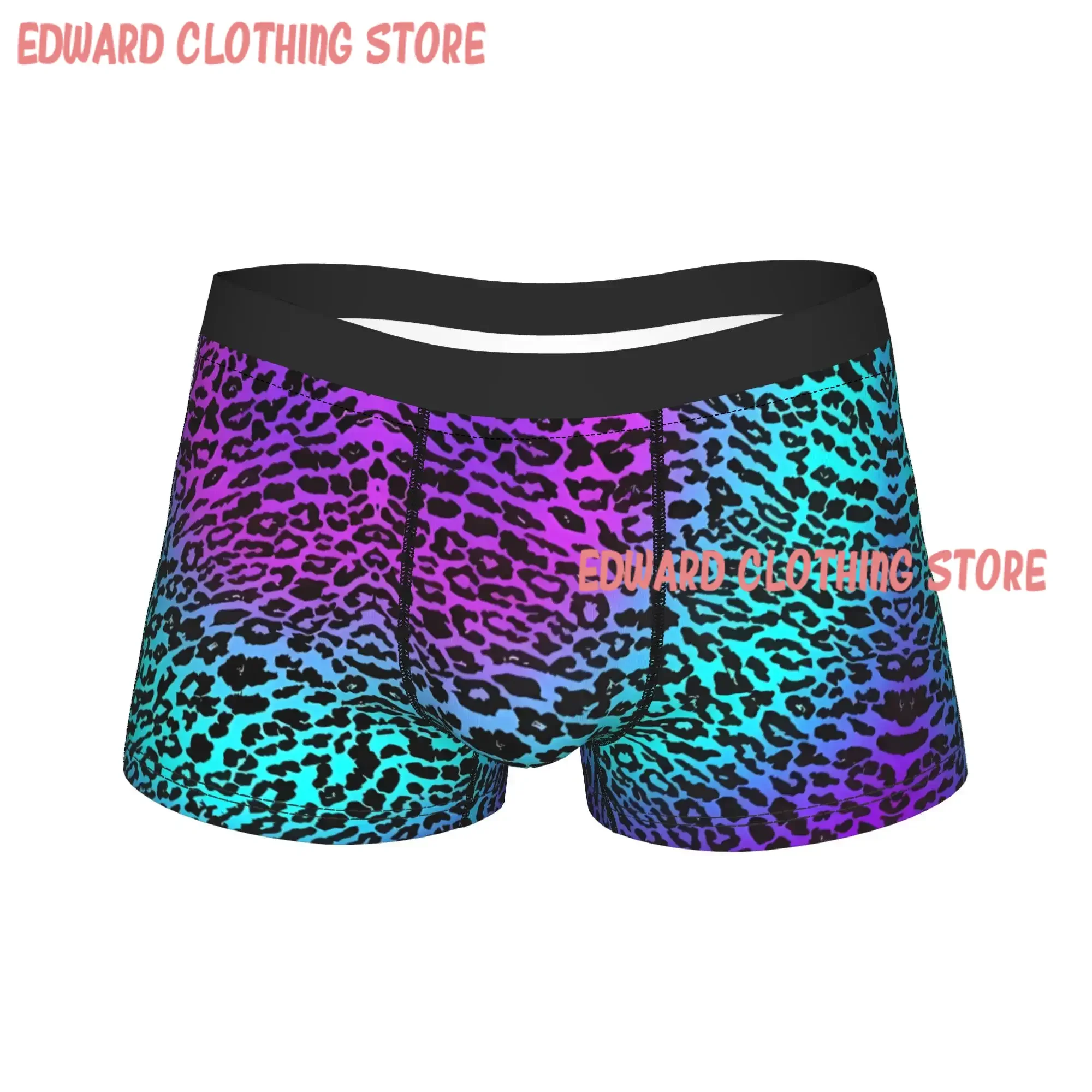 Fashion Leopard Print Boxershorts  Pouch Underwear Quality Printed Shorts Briefs Sexy Soft Males Panties Big Size 2XL