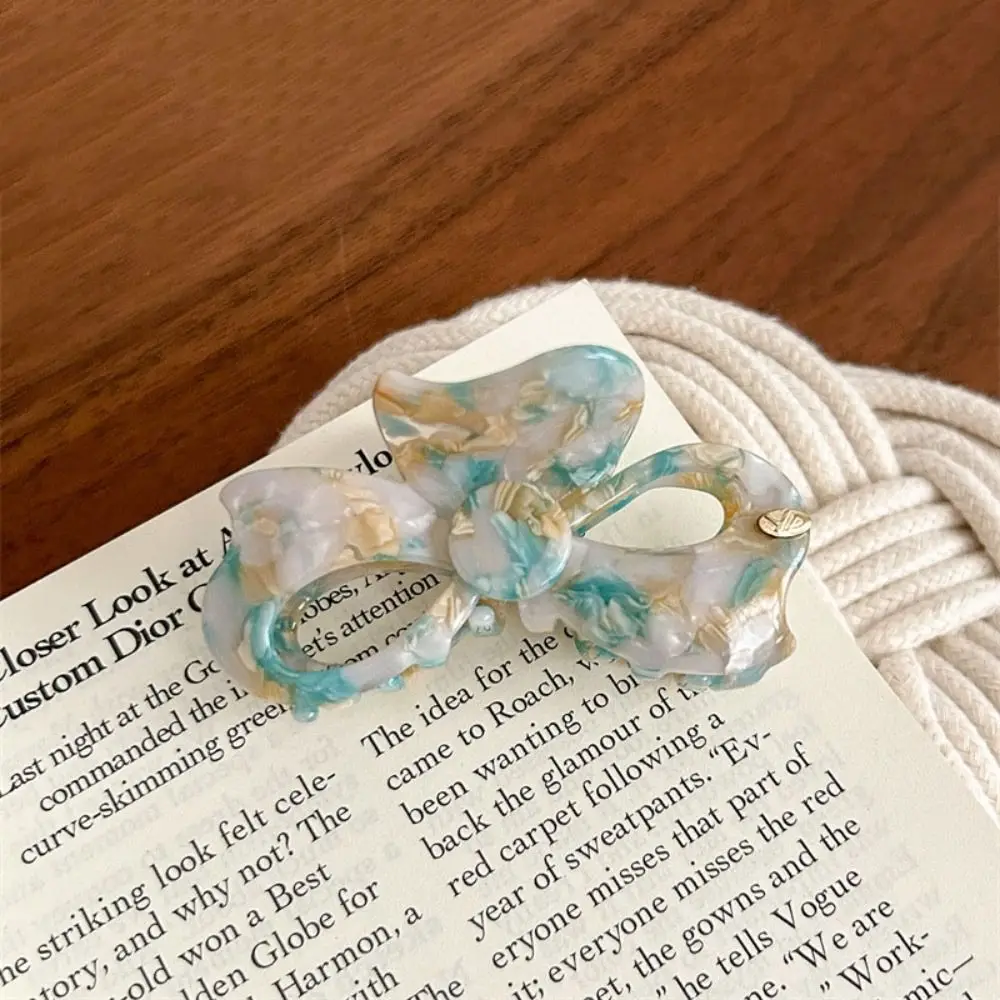 

Милый бант с уксусной кислотой, коготь для волос, корейский стиль, ретро-бант, заколки, модный высокий зажим для хвоста, зажим для французской акулы, женский зажим