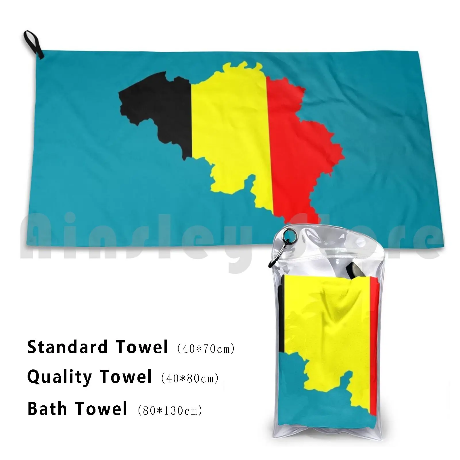 Belgium Flag Map Custom Towel Bath Towel Belgium Flag Map Country Shape Symbol