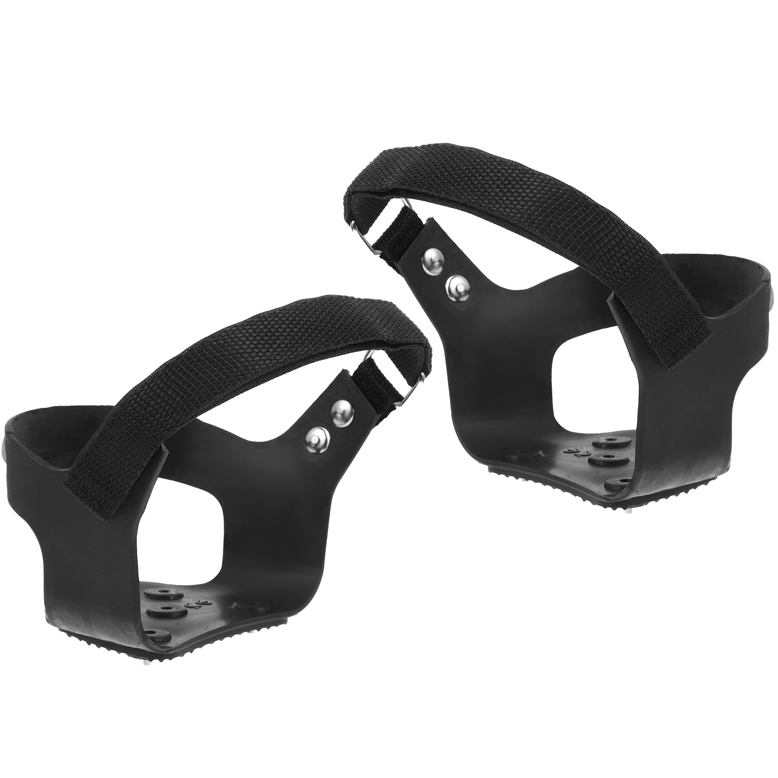 

Ice Crampons Shoe Covers Non Cleats Snow Grips for Hiking Trekking Heavy Duty Steel Spikes Silicone Sole Adjustable