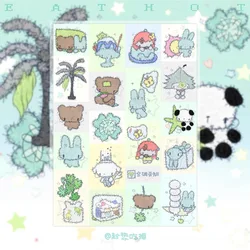 Cartoon animal panda cute design stickers hand account available