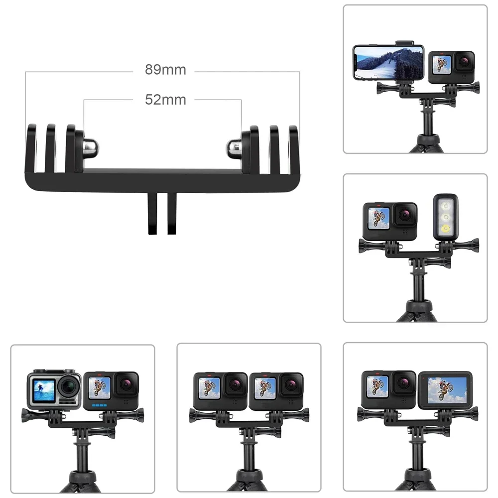 Per GoPro Doppio Doppio Montaggio 1/4 ''Adattatore A Vite Accessori Della Fotocamera Set per GoPro Hero 13 12 11 10 9 Insta360 X4 X3 DJI Action 5