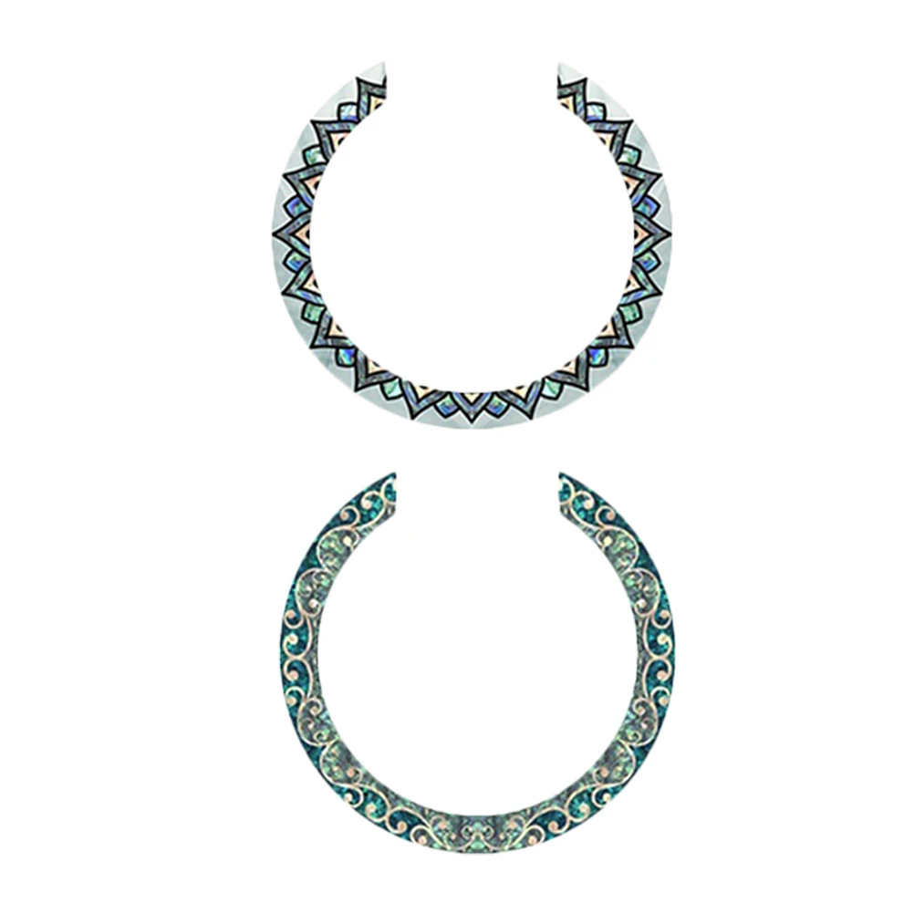 

2 Pcs Sound Hole Stickers Guitar Ring Acoustic Decal Rosette Inlay Covers PVC Durable Fit Most Guitars Easy Installation