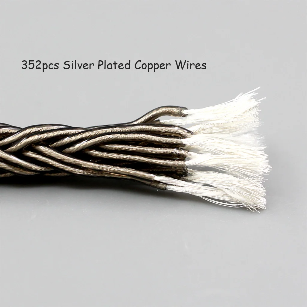 Grau-Silber-16-adriges plattiertes Kopfhörerkabel für ATH-M40x ATH-M70x ATH-M60x Audio Technica ATH-M50x LN008837