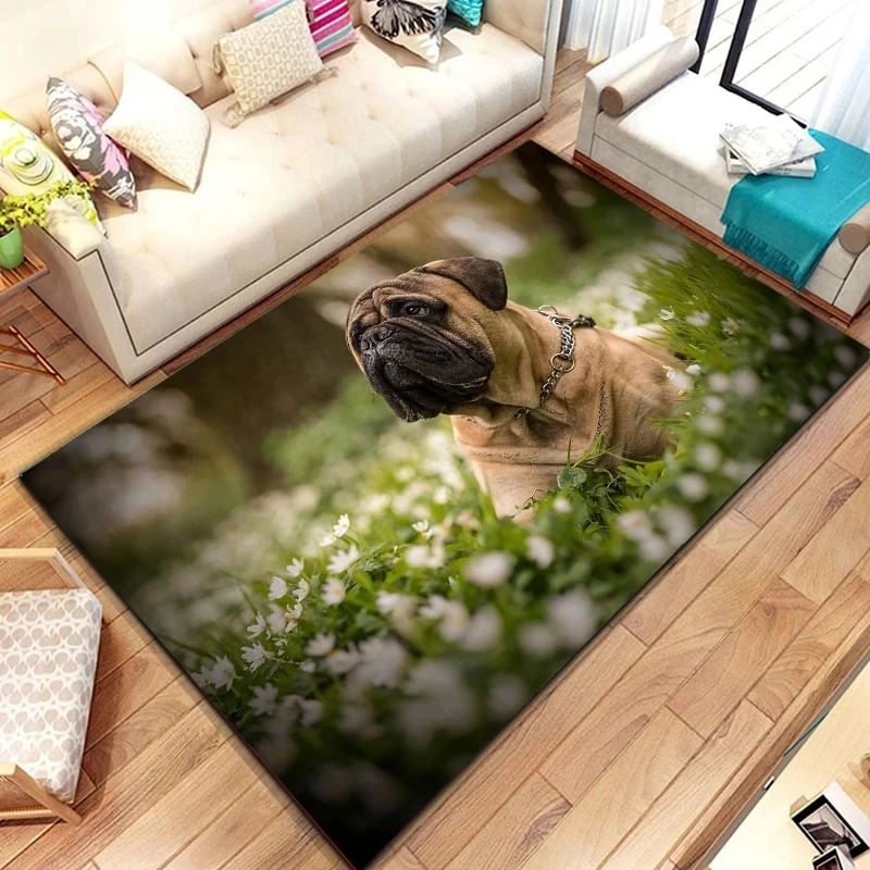 

Lovely Pug Dog Carpet Anti-Slip Door Mat Cartoon Cute Animal Floral Carpets Bedroom Area Rugs Decorative Stair Mats Home Decor