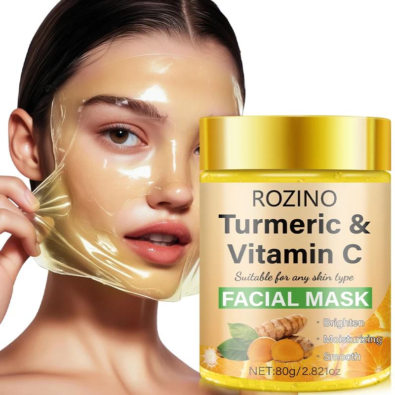 Rozino Turmeric Vitamin C Portable Peel-Off Mask, Combines Gentle Turmeric Vitamin C Plant Extracts and Moisturizing Formula, with a Smooth and Fine Texture, Easily Removes Surface Oil and Dead Skin Cells When Applied and Dries to Form a Film, Suitable for Home Facial Care, a Gift for Friends, Loved Ones, or Family Members. A Must-Have for Travel: Cleansing Peel-Off Mask.