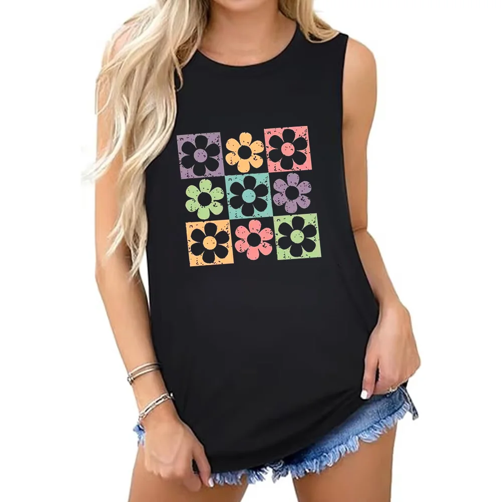 Funny Graffiti 3d Printed Tank Tops For Women Streetwear Sportwear T-shirts & Tee Round Neck Fashion Cool Girls Clothes Summer