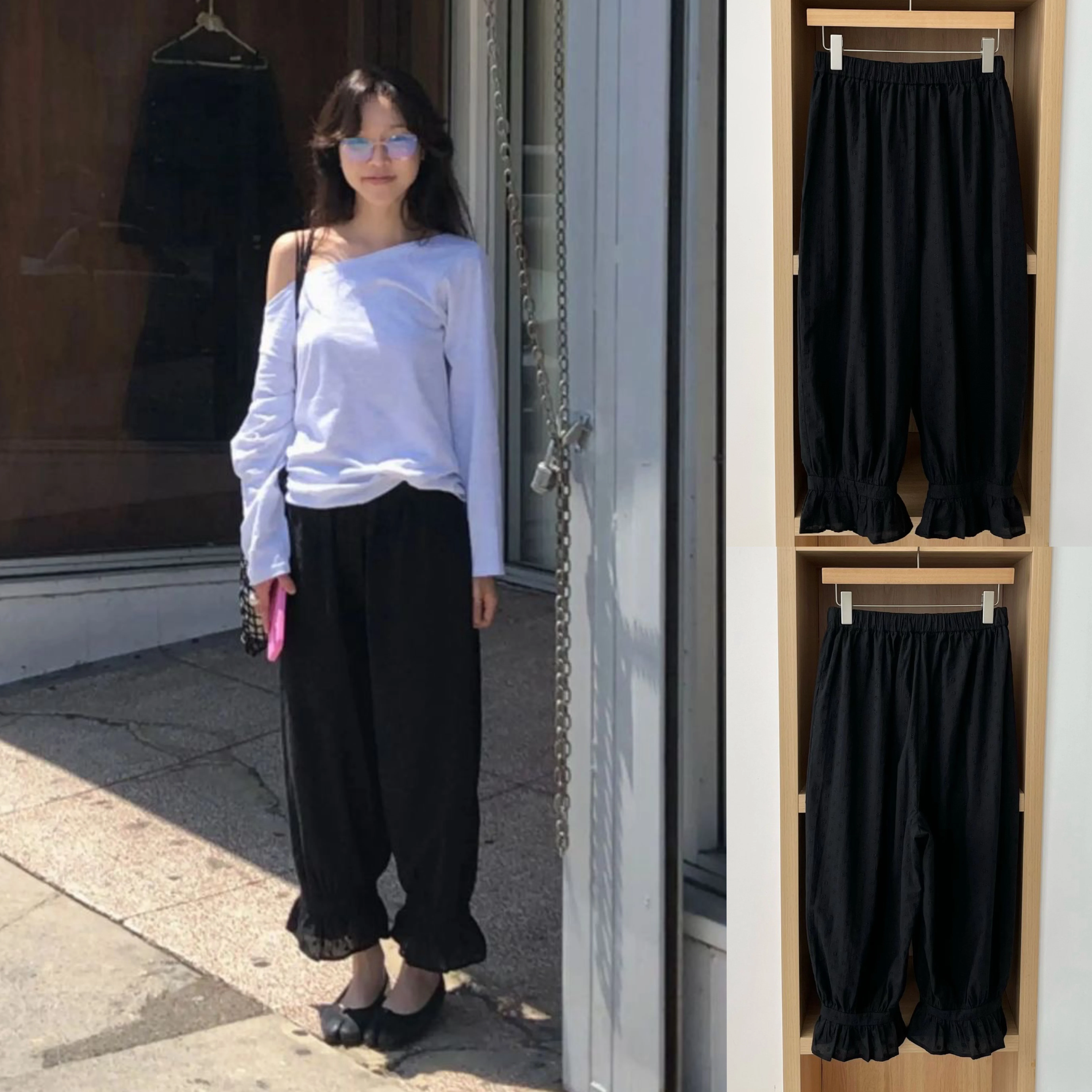 

Laid-back Embroidered Hollow Lace Casual Pants Loose Nine Points Grandma Pants High Waist Elastic Cotton Ladies' Trousers