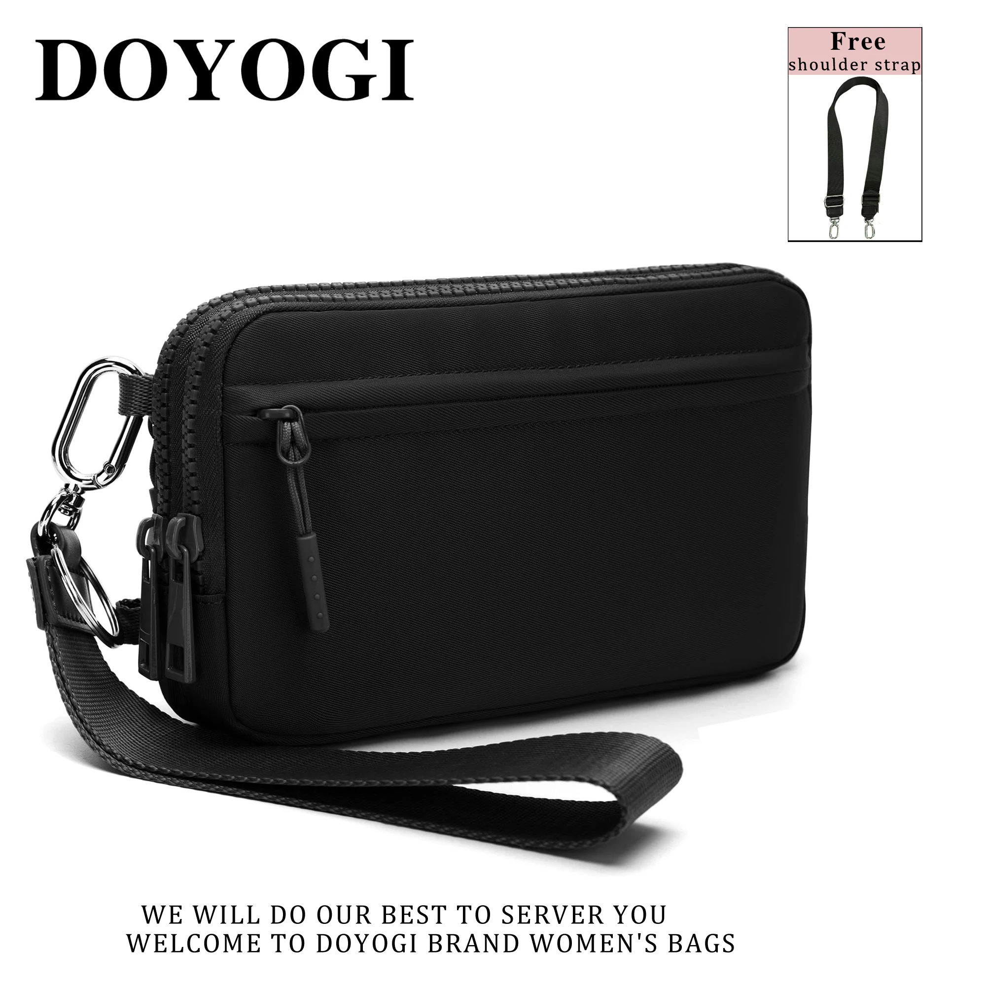 

DOYOGI 3 In 1 Black and White Checkered Nylon Crossbody Bags for Women Purses and Handbags Women's Casual Messenger Bags