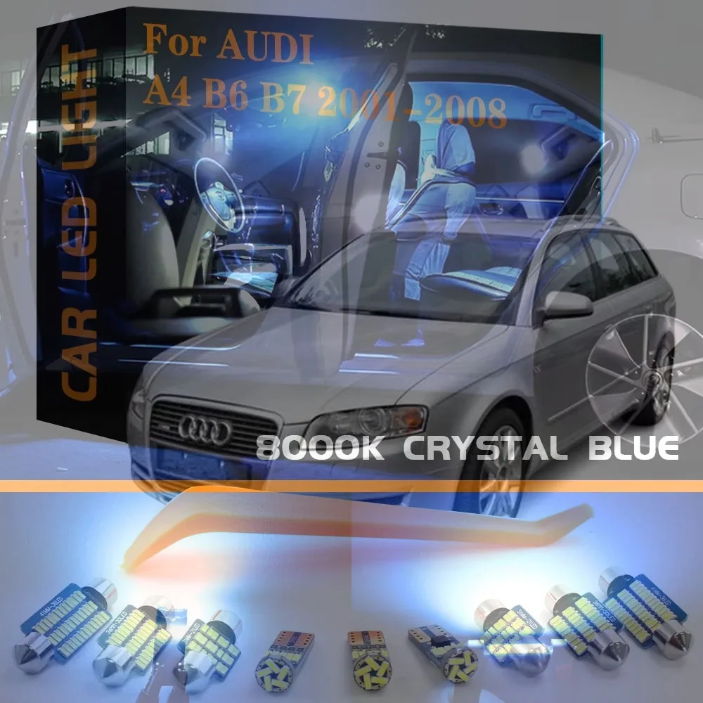 

20 шт. светодиодные внутренние лампы для Audi A4 S4 RS4 B6 B7 Sedan Avant 2001 2002 2003 2004 2005 2006 2007 2008 аксессуары Запчасти