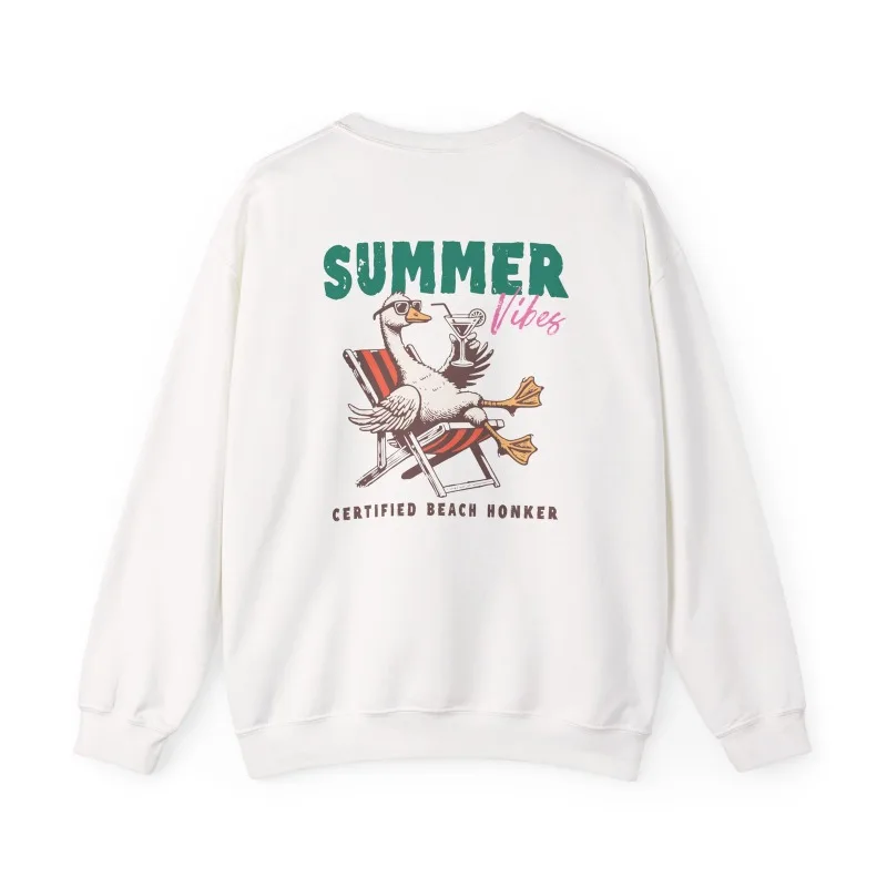 سخيفة أوزة البلوز الصيف | سترة بغطاء للرأس هدية ممتعة للجنسين من Beach Vibes بياقة دائرية وأكمام طويلة، ملابس علوية مريحة وناعمة #5