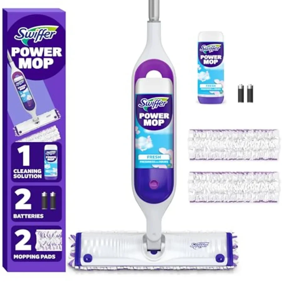 

Swiffer PowerMop Multi-Surface Mop Kit for Floor Cleaning, Fresh Scent, Mopping Kit Includes PowerMop, 2 Mopping Pad Refills, 1