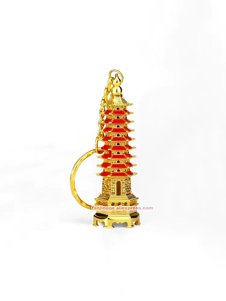 Feng Shui Wen Chang Pagoda Wenchang Pen Tower Keychain  Amulet Home Decoration Accessories