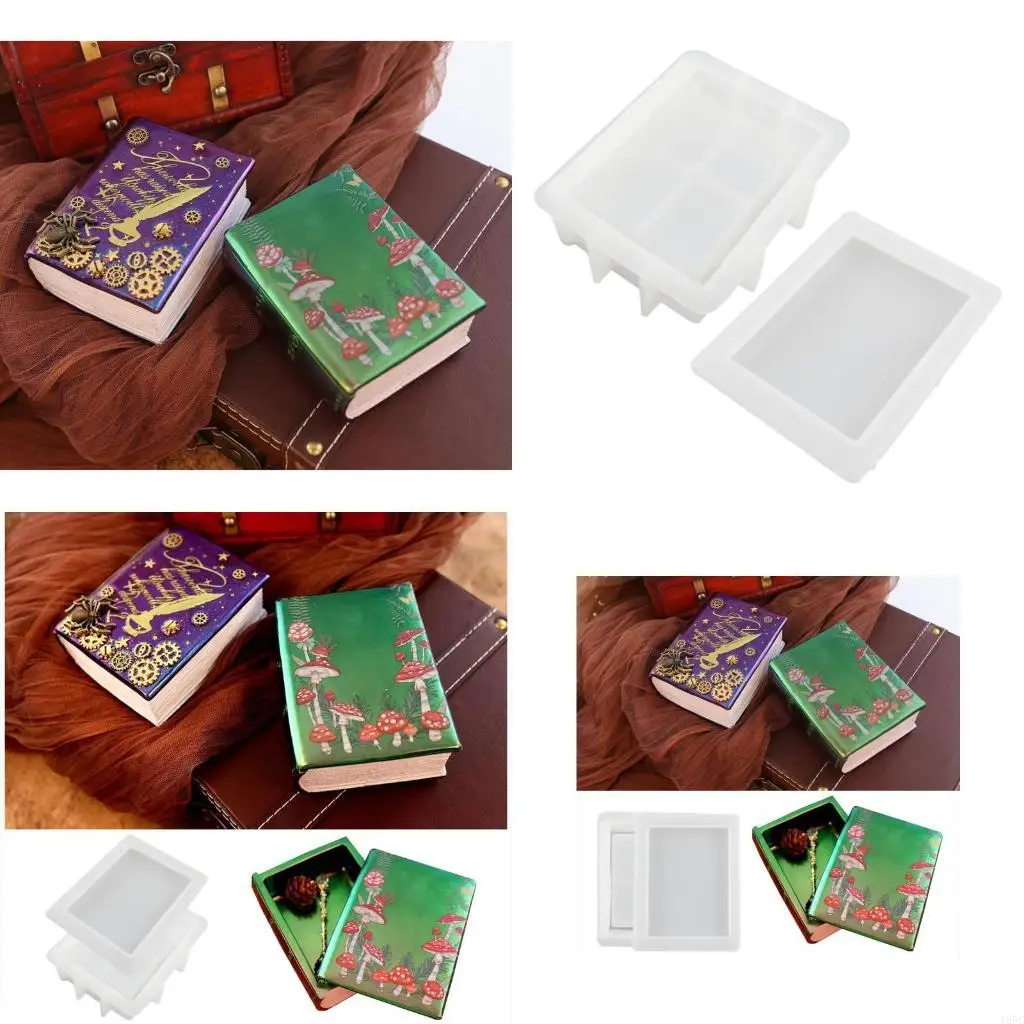 195C Silicone Jewelry Gift Box Molds Set with Lid for DIY Jewelry Gift for