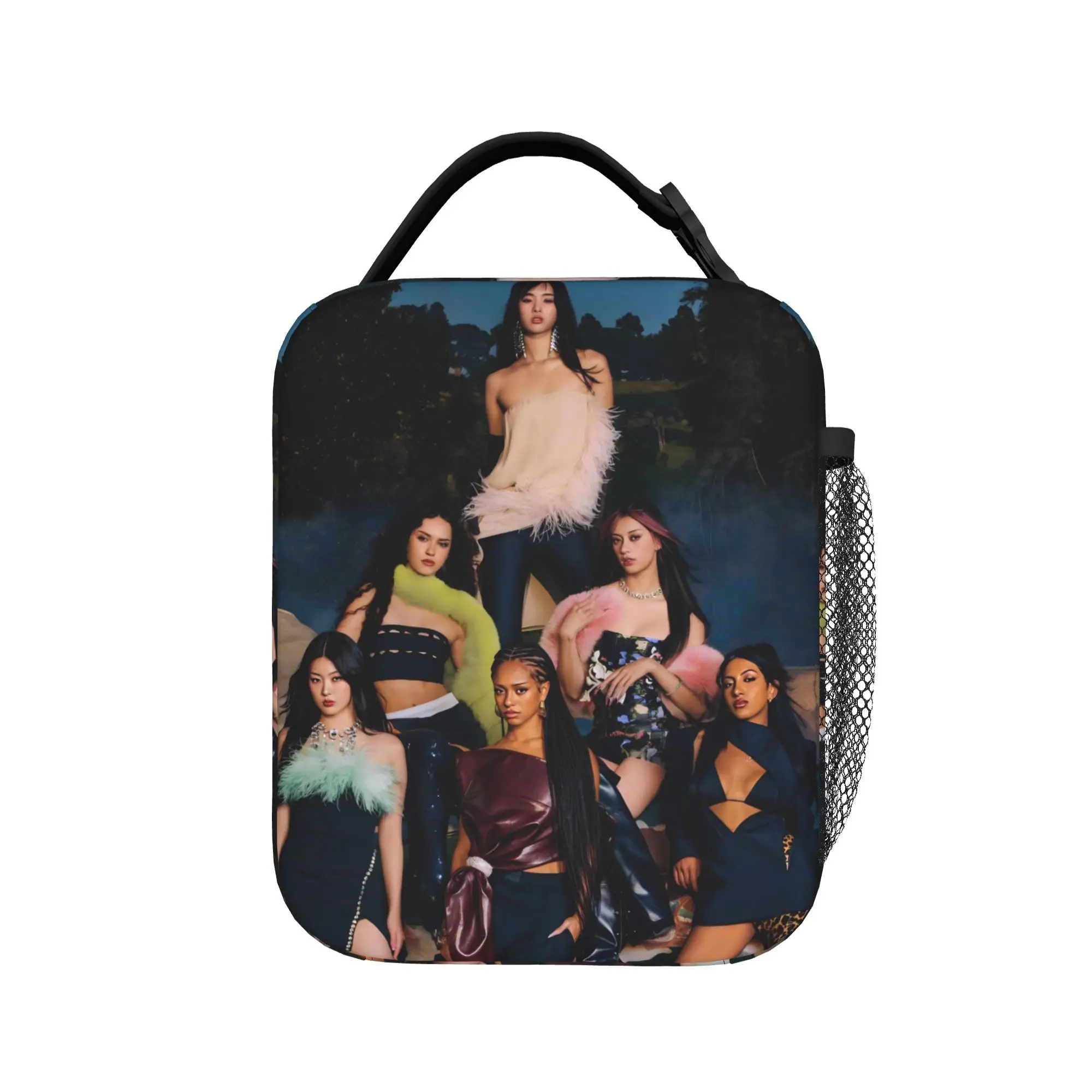 Katseye Music Girl Group Lunch Bag Outdoor Picnic Lunch Box For Women Casual Thermal Tote Handbags Insulated Cooler Bag