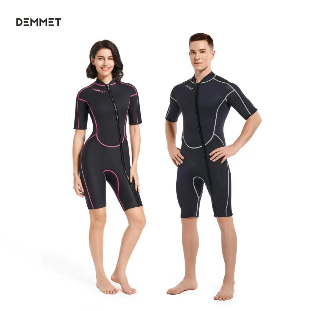 Nuevo traje de neopreno para hombres y mujeres, traje de baño de 1,5 MM para mantener el calor, traje de baño de manga corta para triatlón, buzo, Surf, snorkel