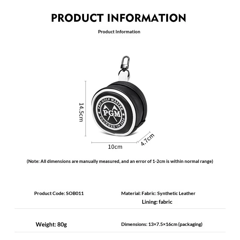 حقيبة جولف PGM حقيبة كرة صغيرة صغيرة مقاومة للماء حقيبة ملحقات تخزين محمولة، يمكن أن تحمل 3 كرات #2