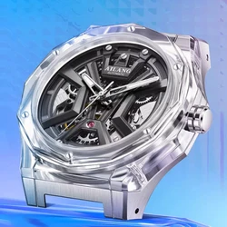 AILANG Automatic Mechanical Watches Mens Luxury Brand Fashion Sports Waterproof Transparent Case Wristwatch Men 2024 New