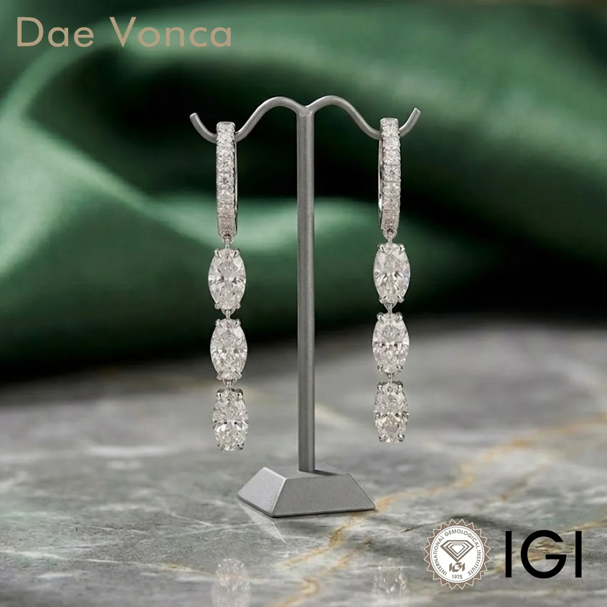 

Round and Oval Cut Lab Grown Diamond Earrings 9K/14K/18K Solid Gold Lab Diamond Drop Earrings Anniversary Gift For Women