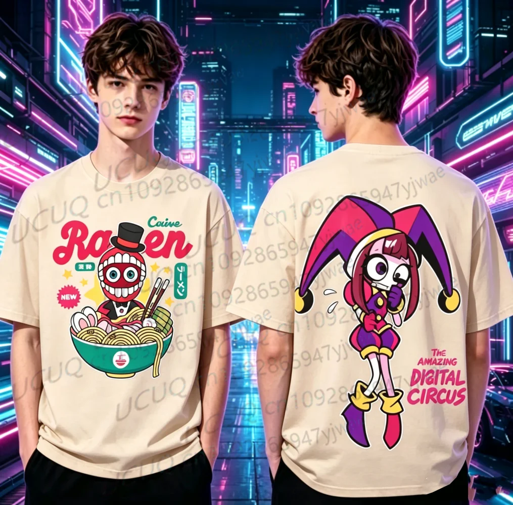Summer Men's Women's Boy's Short Sleeve Cartoon Y2K Clothing Comfortable Casual The Amazing Digital Circus Tops T-shirt