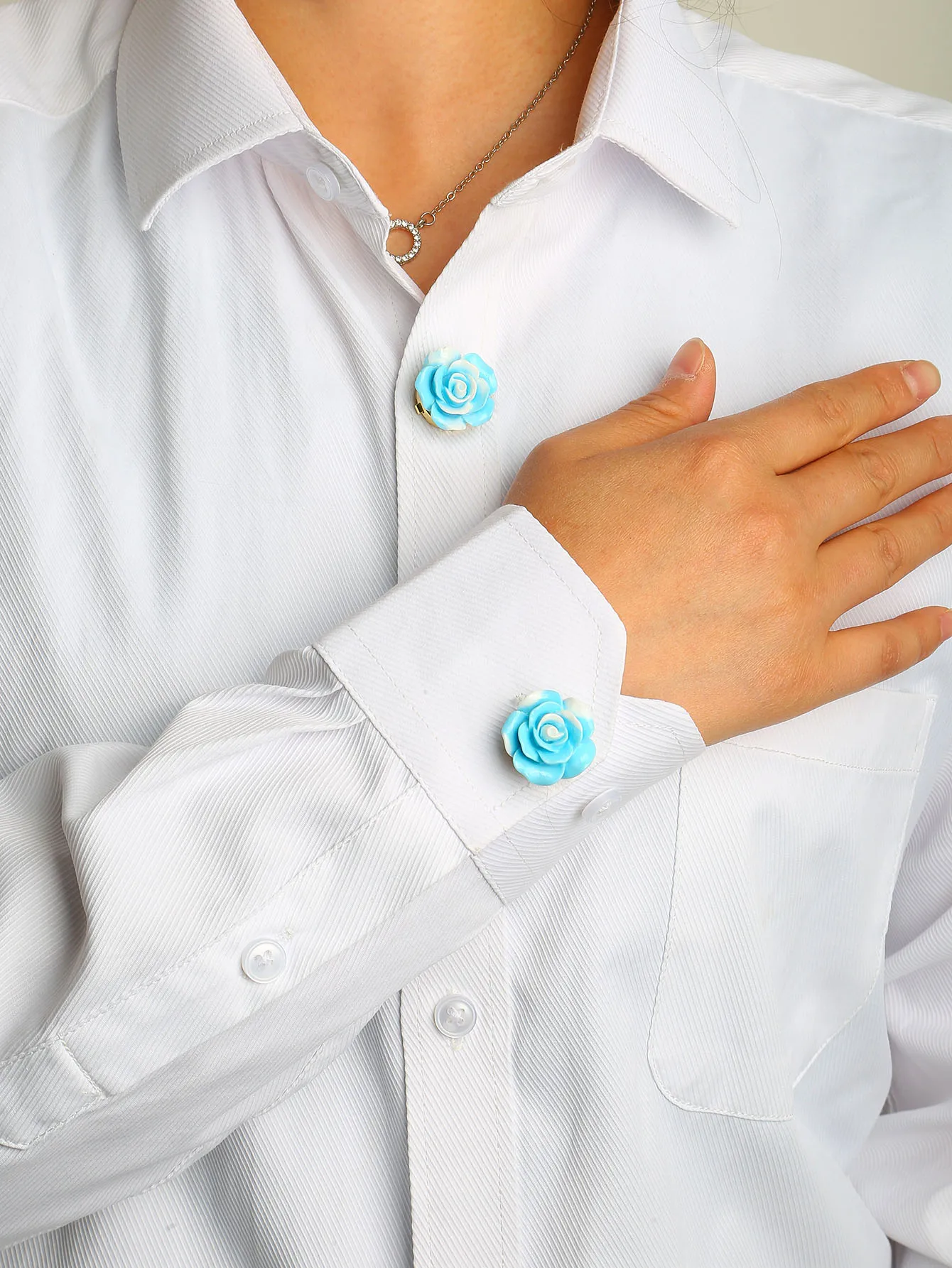 

2pcs Button Covers for Shirt Copper Cufflinks Women Men Accessories No Sewing Sleeve Button Flower Button Clips Birthday Gift