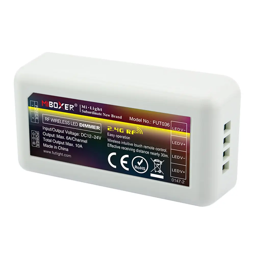 Imagem -03 - Miboxer 2.4g rf Wifi Compatível Brigtness de Zonas Controlador Dimmer Led Ajustável para dc 12v 24v Tira Led de Cor Única Fut036