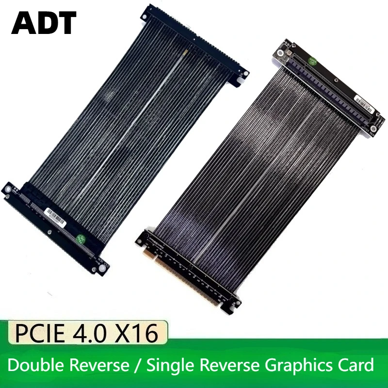 

Silver-Plated Wire PCIe 4.0 x16 Riser Cable Double Reverse Graphics Video Card RTX4090 RX7900xt GPU Extension Adapter For ITX A4