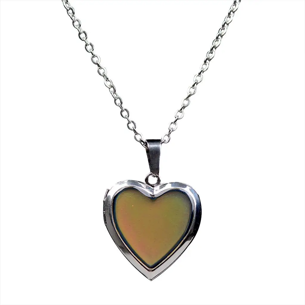 Vintage Necklace Heart Mood Pendant Body Heat Color Change Jewelry Necklace Gift for Girlfriend